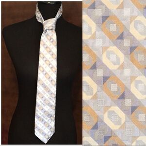 Michael Kors Pattern Tie Light Blue Tan